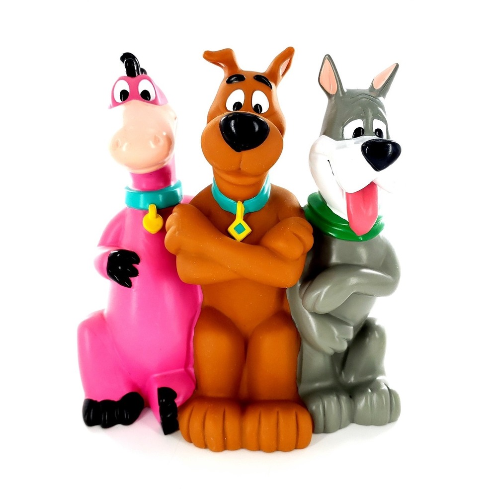 Vtg 1999 Hanna Barbera Dino Scooby Doo Astro 3 Character Coin Piggy Bank w/ Cap